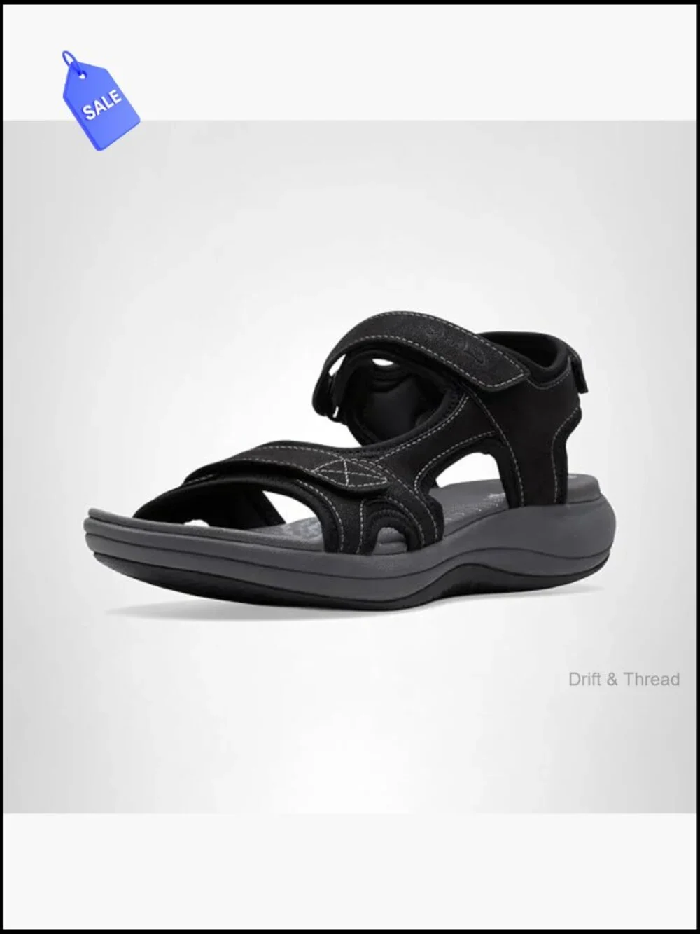 Platform Flat Sandals with Adjustable Buckle, EVA Footbed